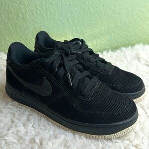 Nike Air Force 1 Black Corduroy size 5.5Y